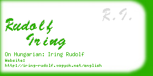 rudolf iring business card